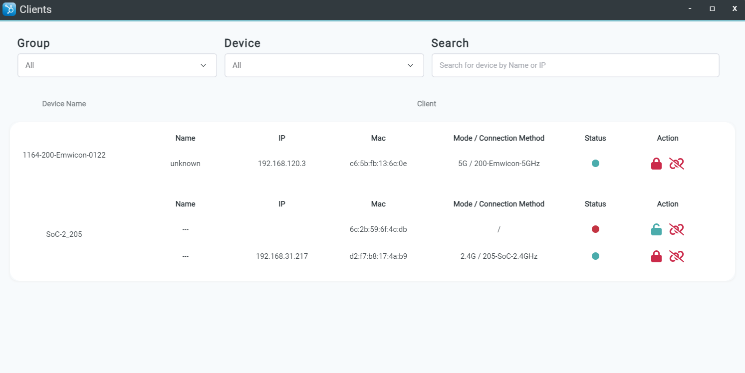 Clients 用戶端列表與管理介面