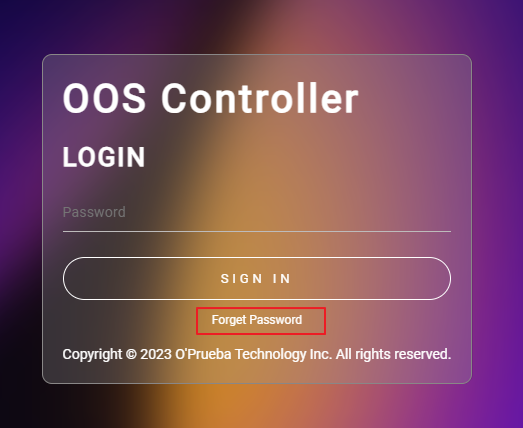 OOS Controller 的 Forget password 按鈕