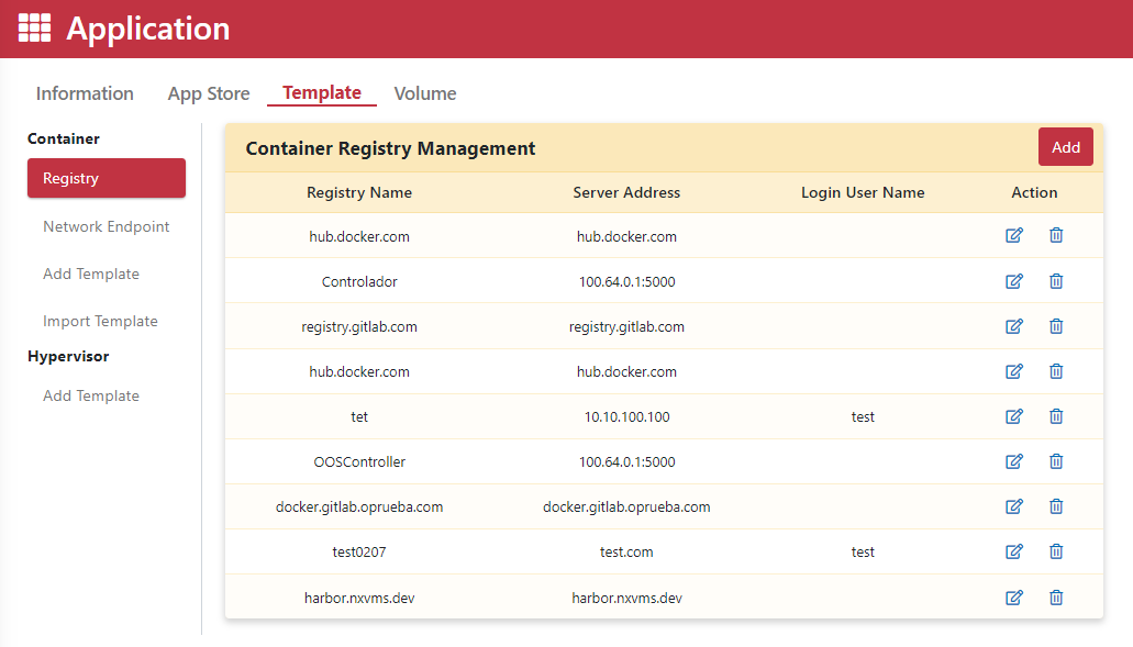 新增 Container Registry 設定頁面