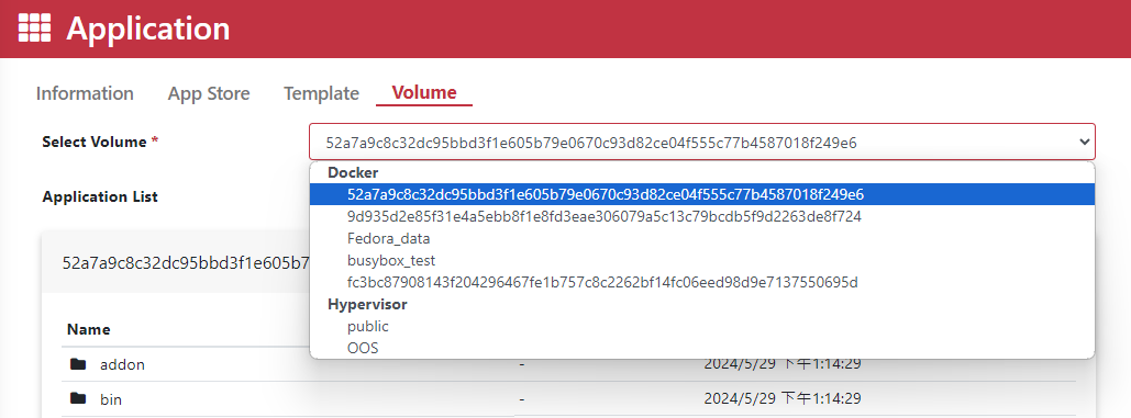 Volume 管理頁面總覽