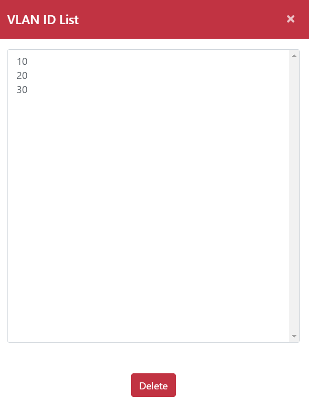 新增 VLAN ID 設定介面