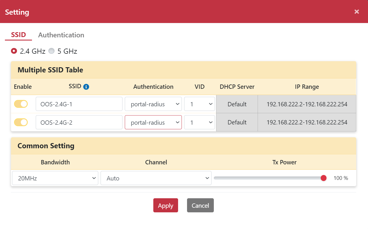 SSID 綁定 Portal RADIUS 驗證設定