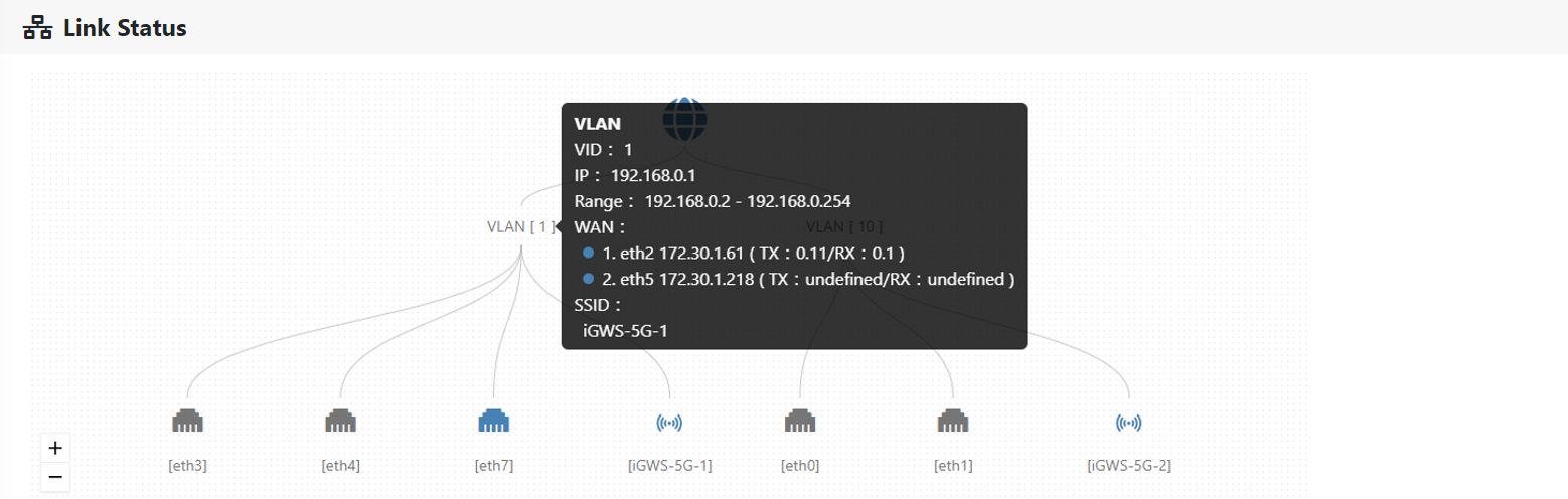 VLAN 1 詳細連線資訊畫面