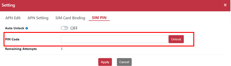 輸入 SIM PIN