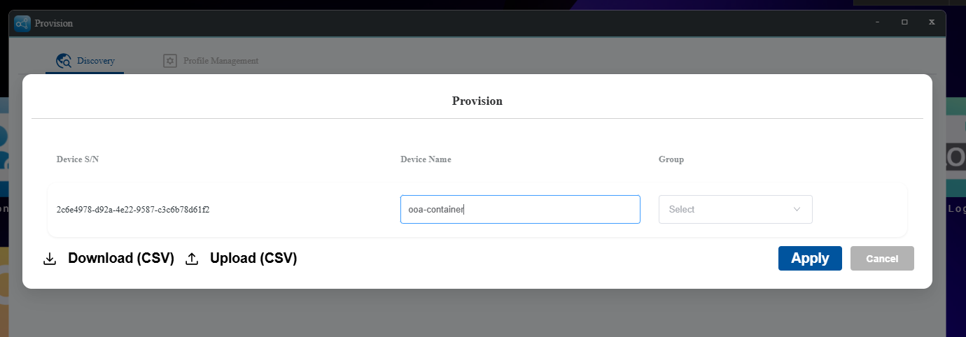 Provision 按鈕